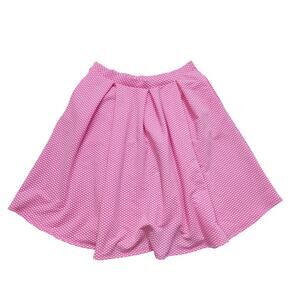 LuLaRoe Midi Skirt Size XL Pink & White Polka Dot Pockets Pleated Stretch